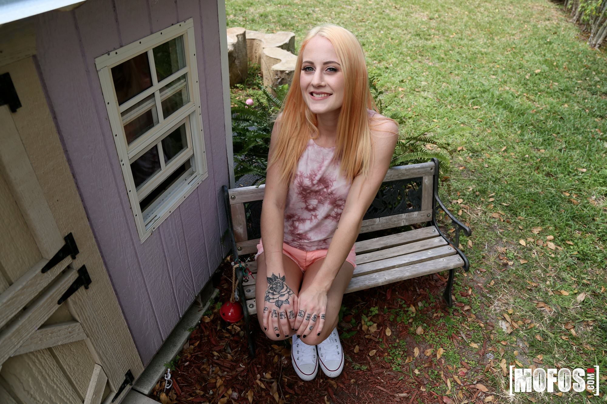 Tiny Blonde Pussy Stretched Out