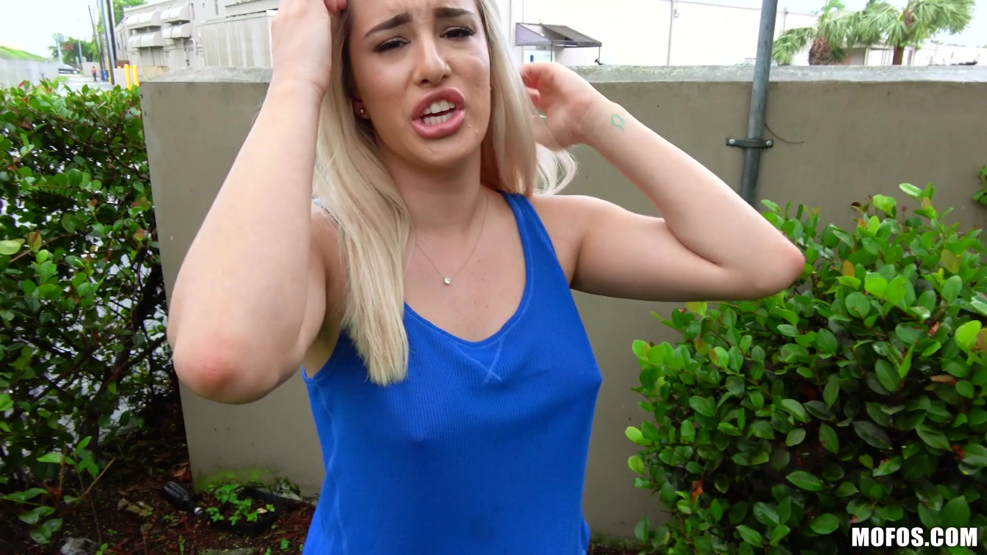 Curvy Blonde Rides Dick In Garage